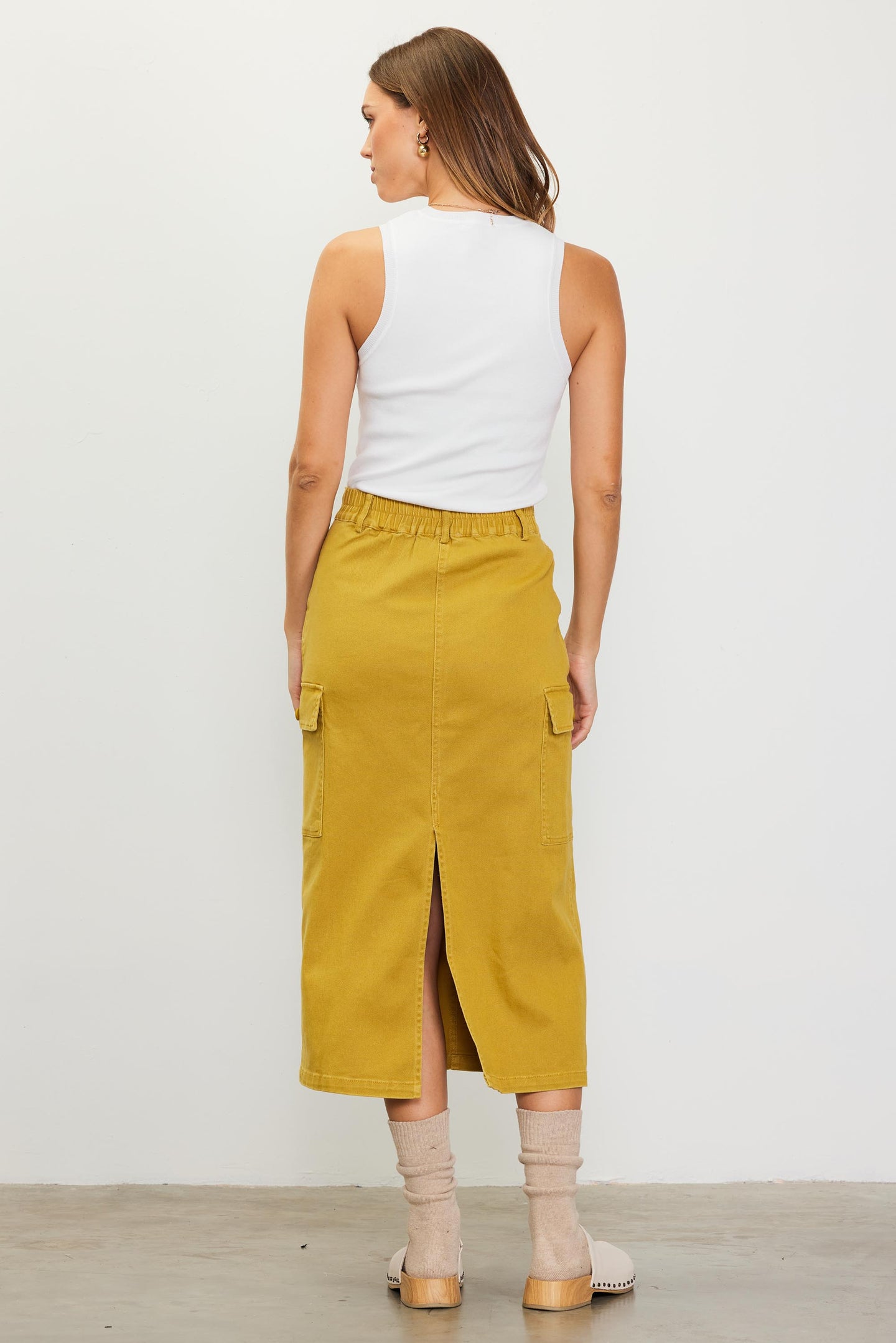Cotton Twill Cargo Skirt