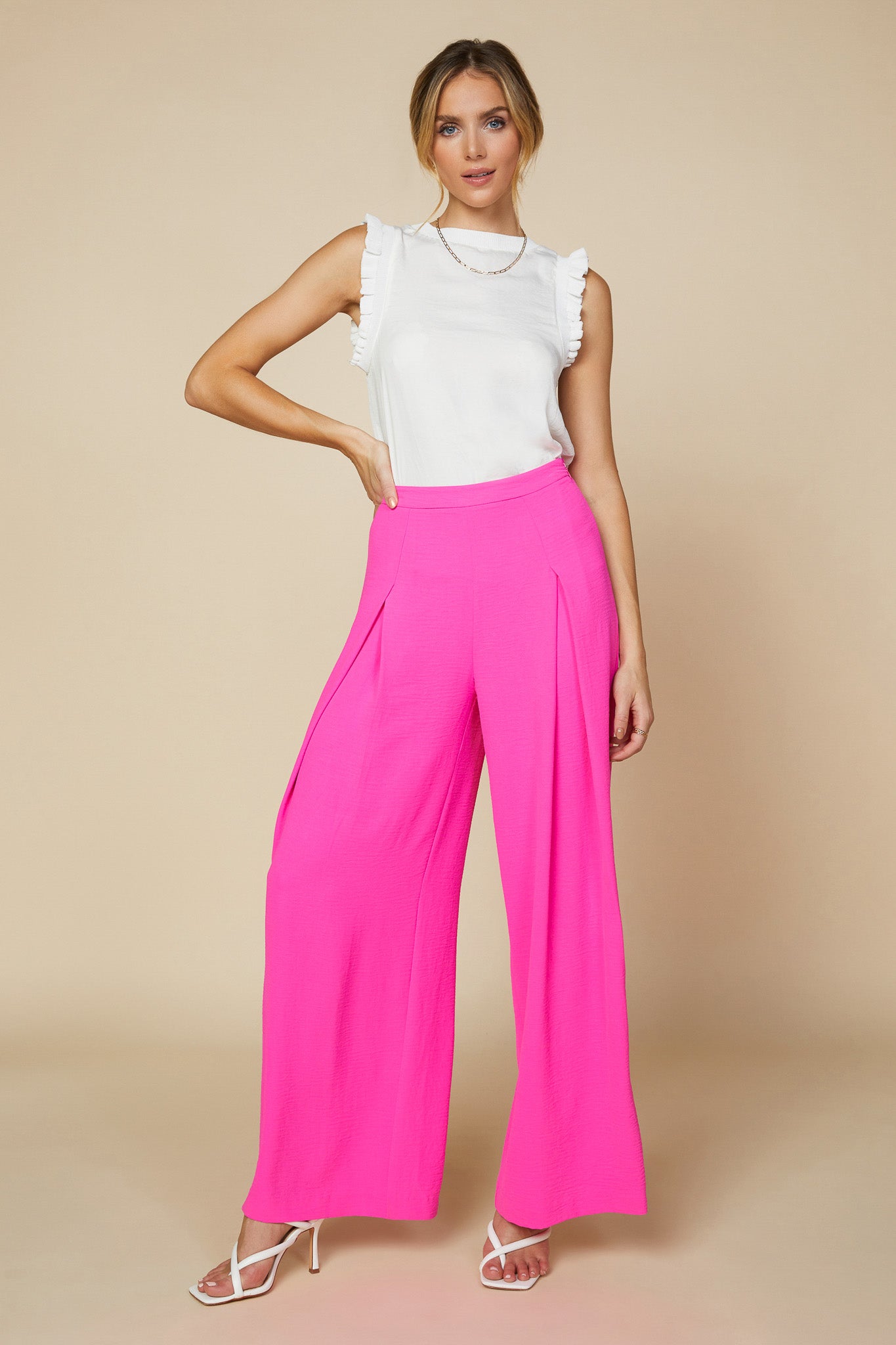 Front Tucked Palazzo Pants – SKIES ARE BLUE