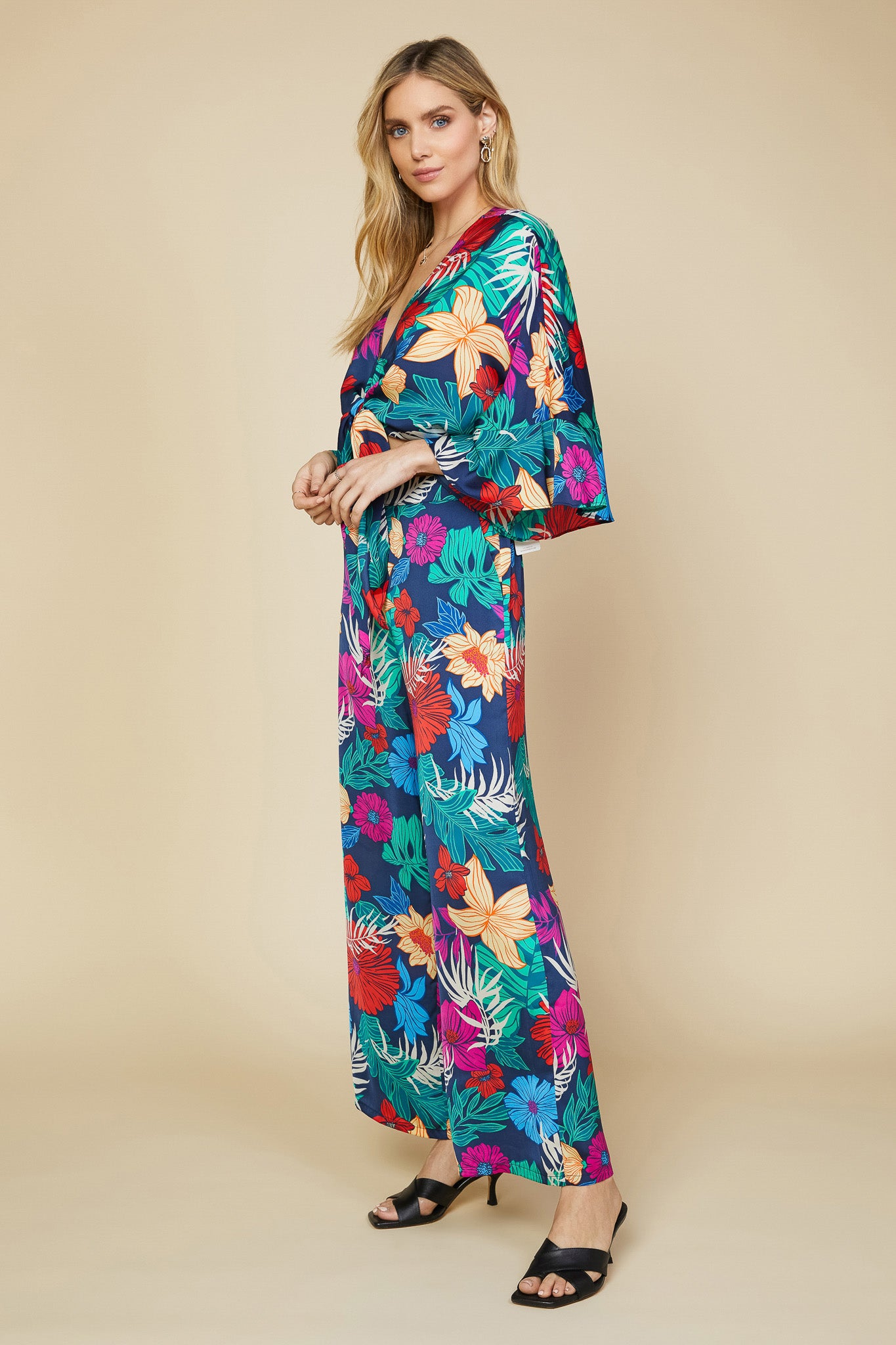 Tropical Front Tie Kimono