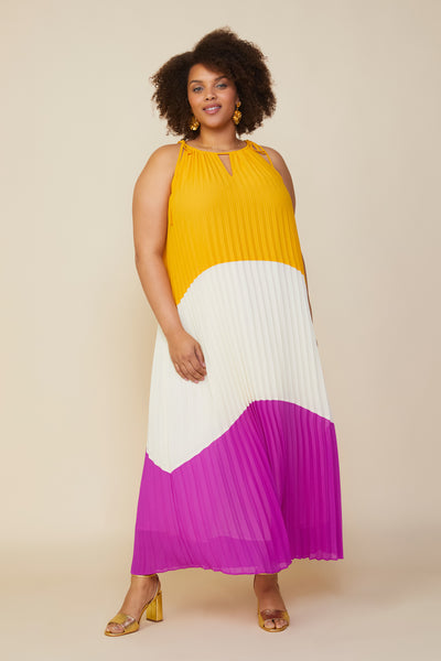 Afgørelse Jobtilbud hugge Plus Size - Pleated Color Block Maxi Dress – SKIES ARE BLUE