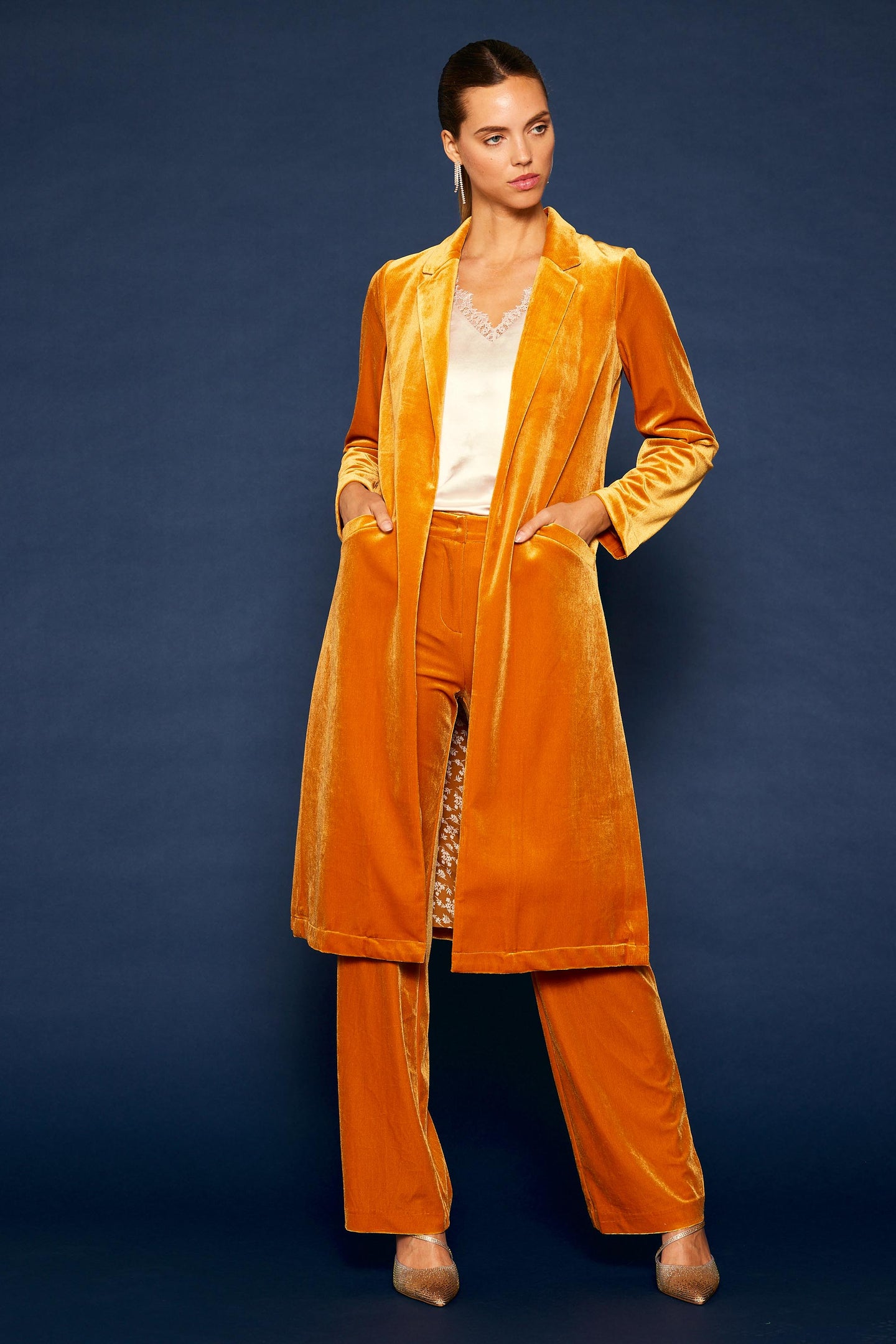 Velvet Duster Coat SKIES ARE BLUE