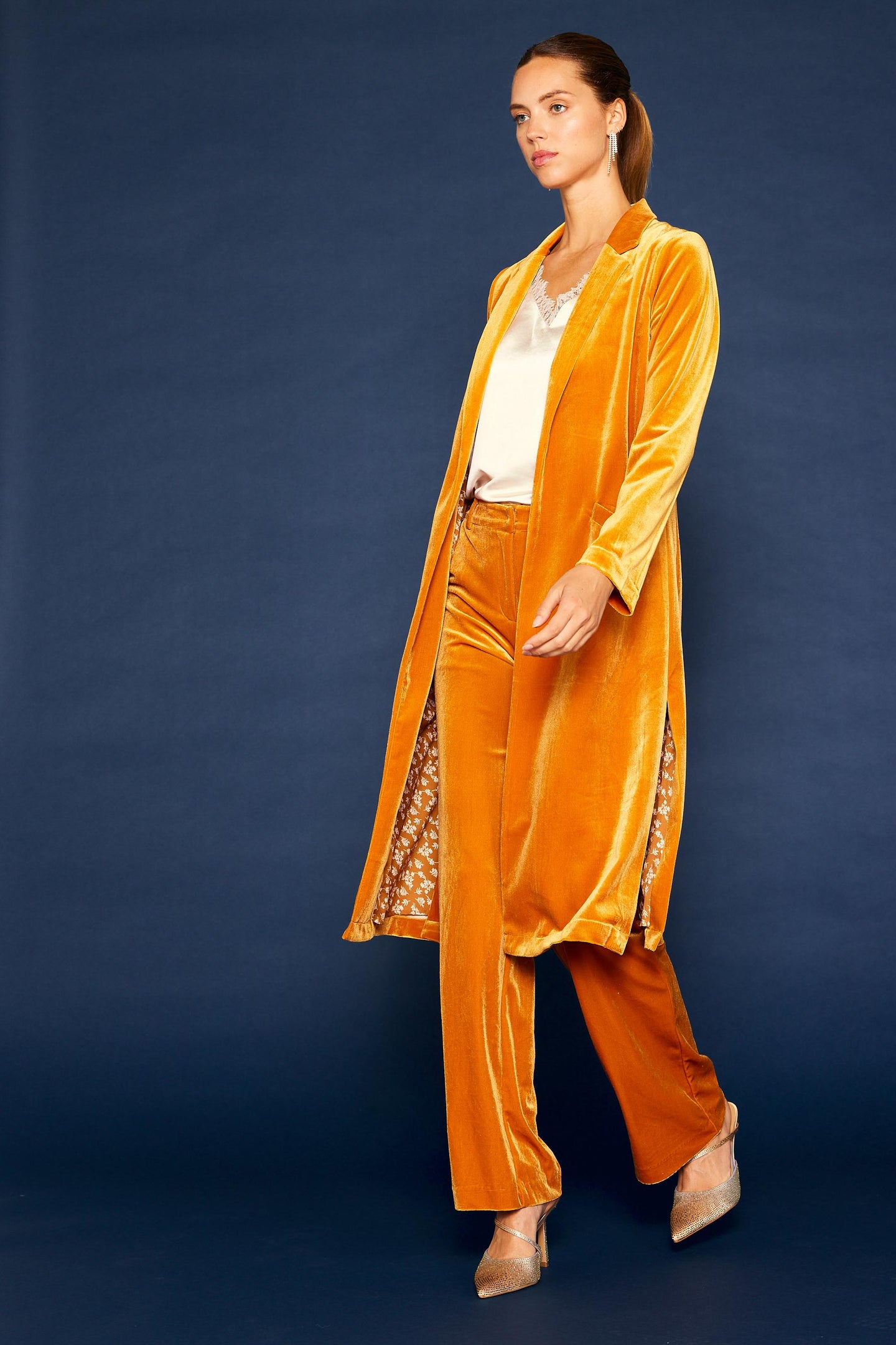 Velvet Duster Coat SKIES ARE BLUE