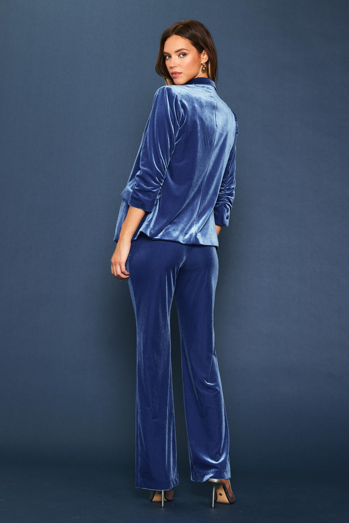 Ruched Velvet Blazer