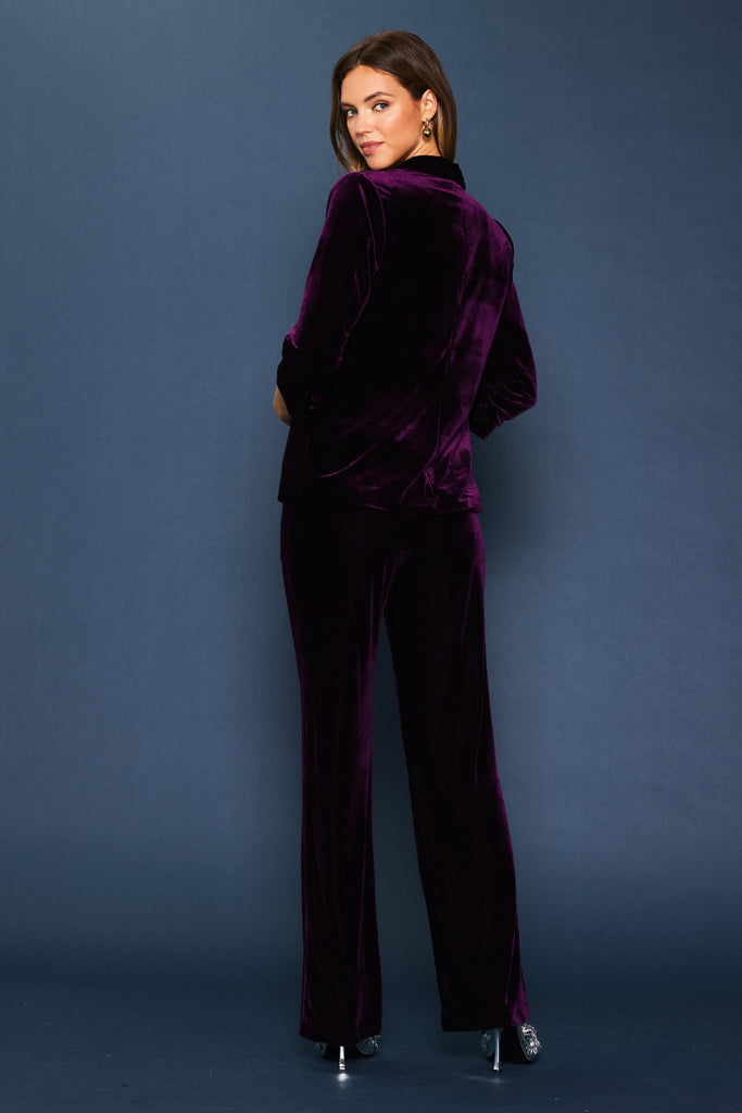 Ruched Velvet Blazer