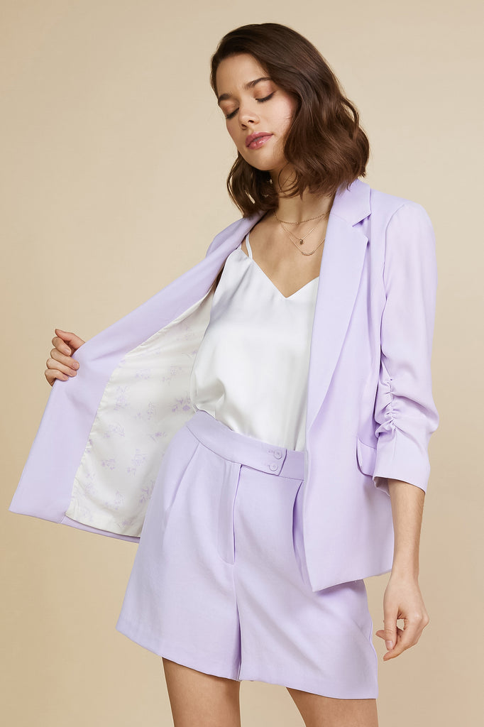 Recycled Shirred Sleeve Blazer