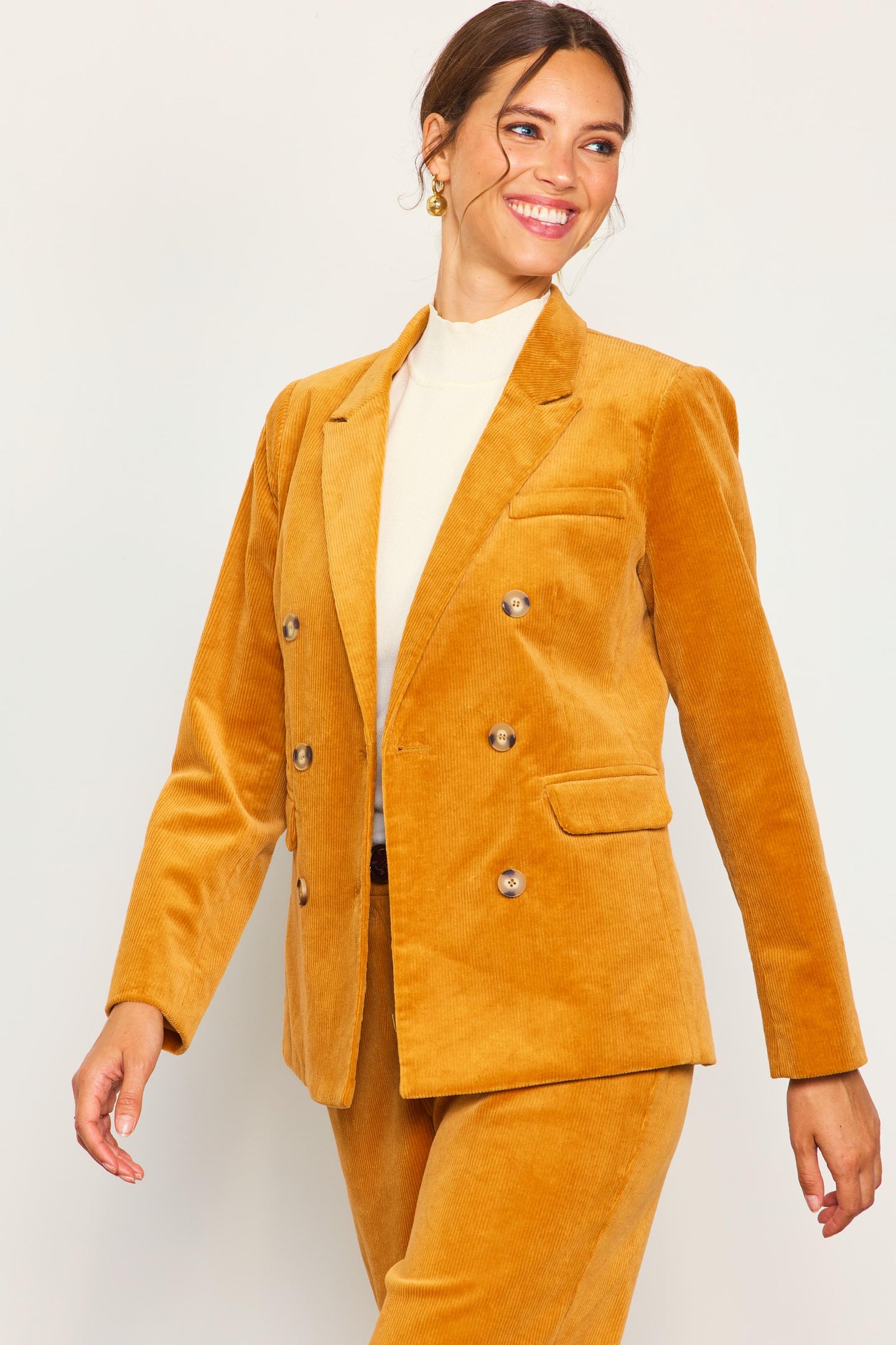 Corduroy Double Breasted Blazer – SKIES ARE BLUE
