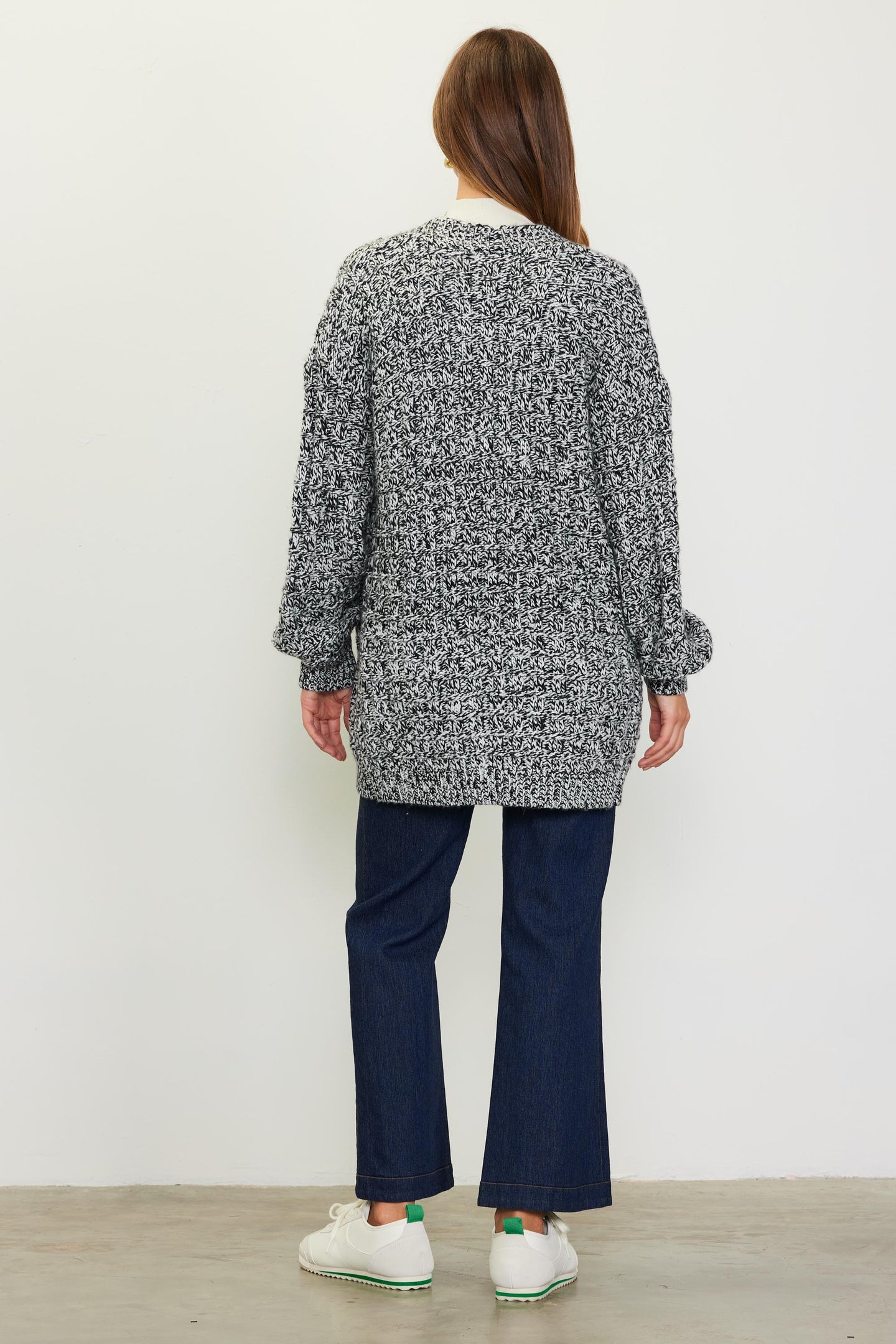 Open Front Marled Cardigan