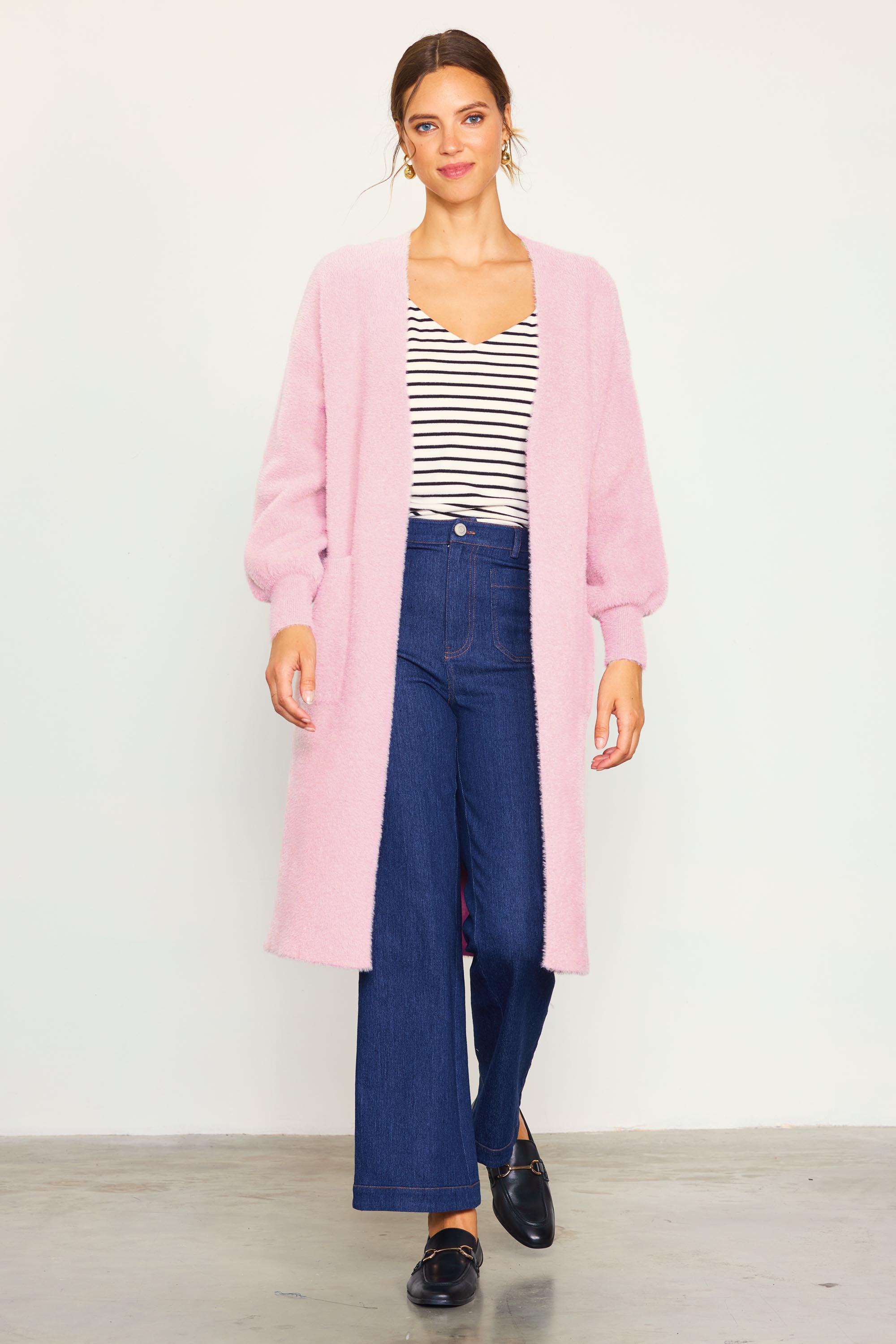 Blush pink deals duster cardigan