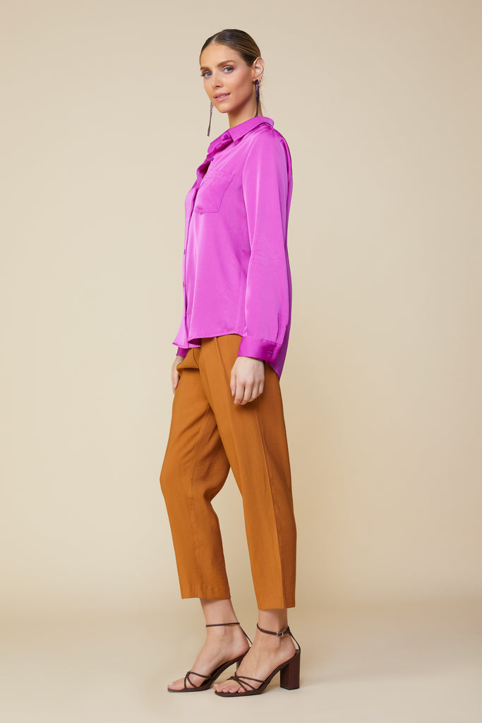 Satin Button Down Shirt