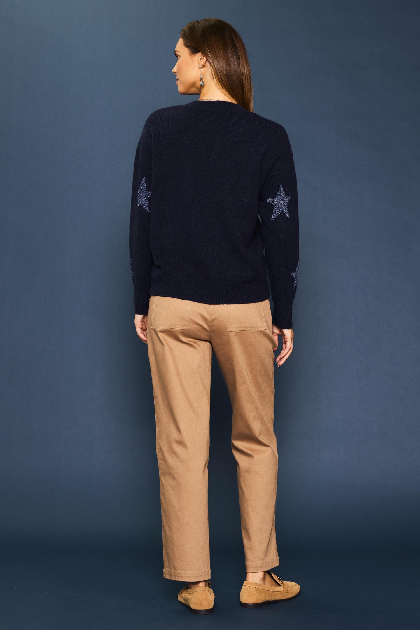 Lurex Star Print Sweater