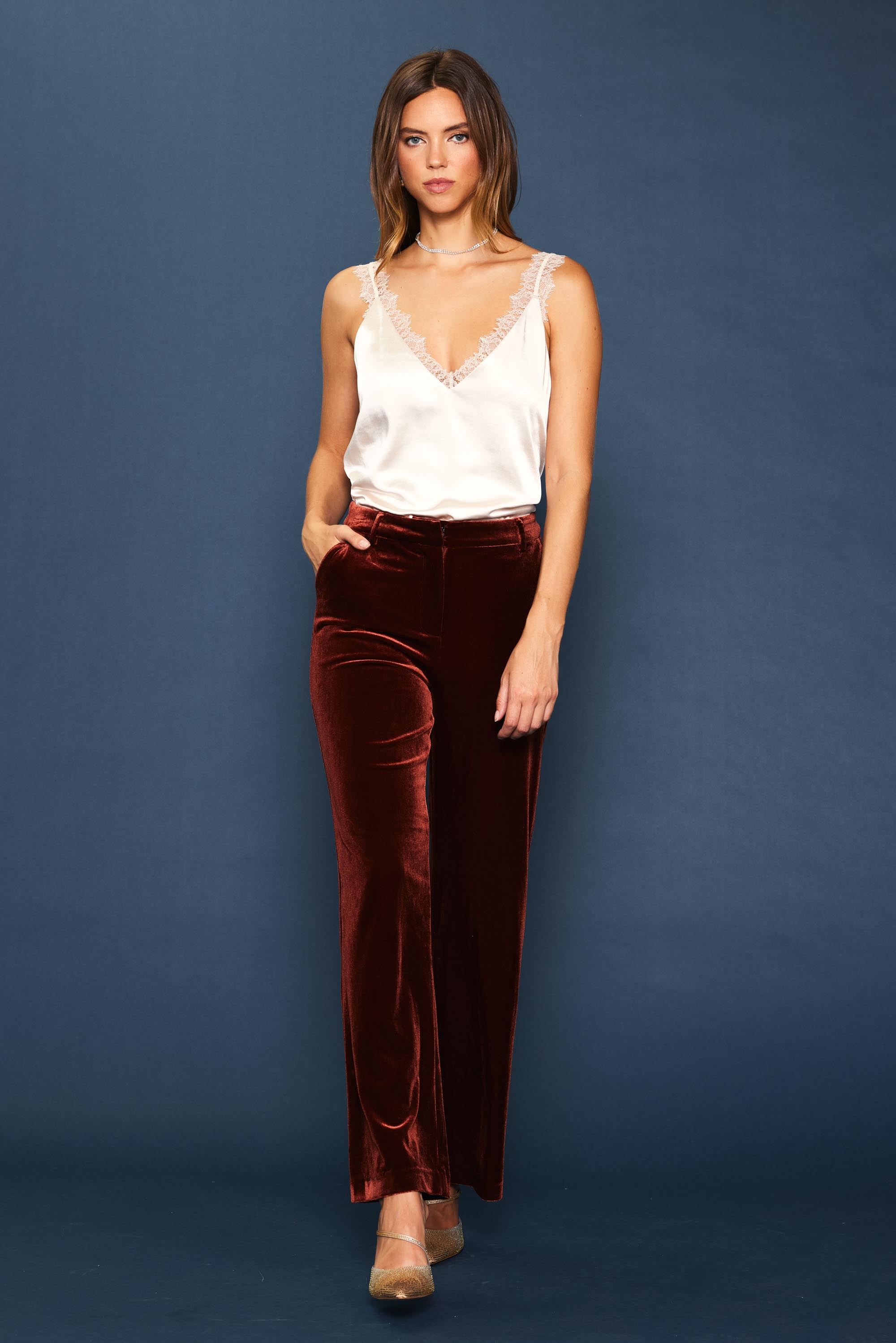 BlackTreeLabel Yasmin Silk Velvet Pants