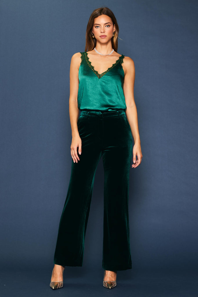 Velvet Wide Leg Pants