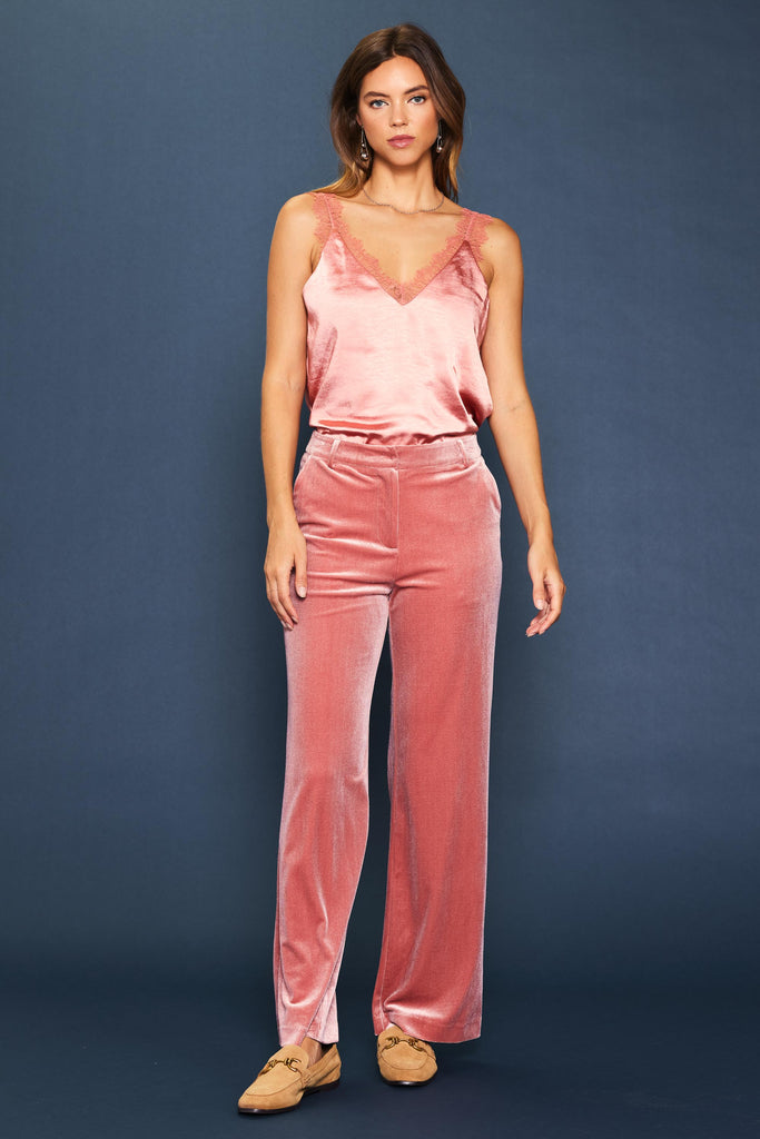 Velvet Wide Leg Pants