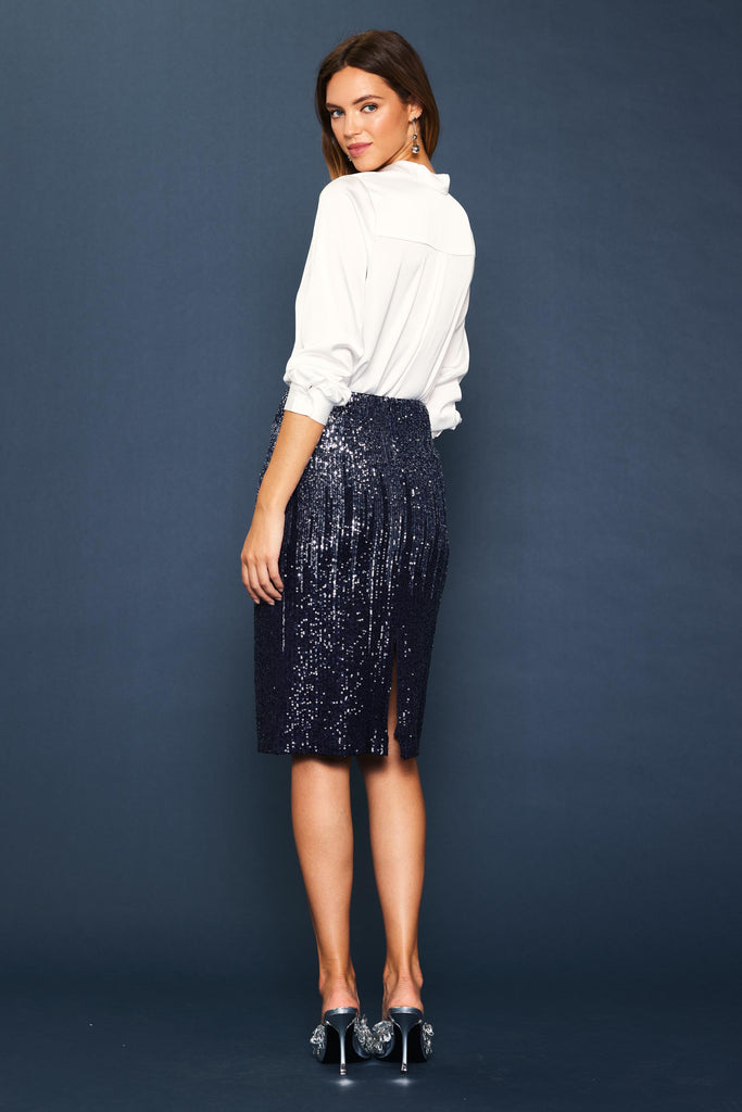 Ombre Sequin Midi Skirt