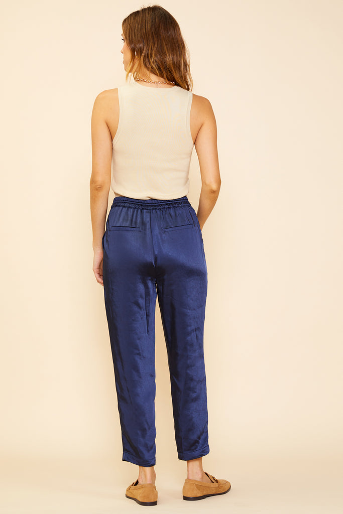 Satin Waist Tie Pants