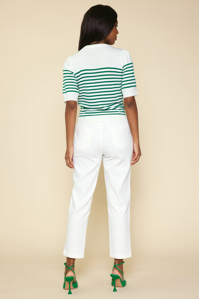 Knit Stripe Short Sleeve Top