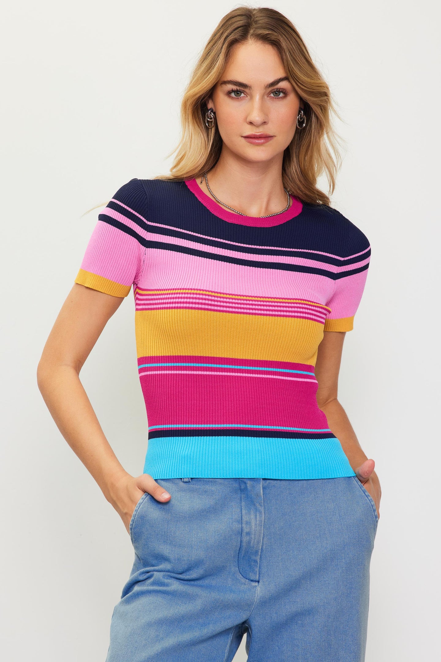 Multicolor Stripe Knit Top