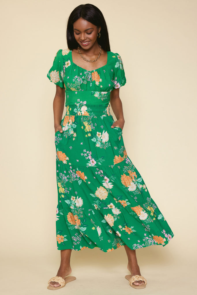 Fleur Print Tiered Maxi Skirt