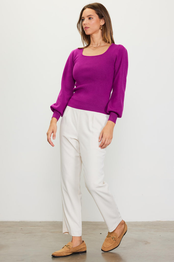 Longsleeve Square Neck Sweater Top