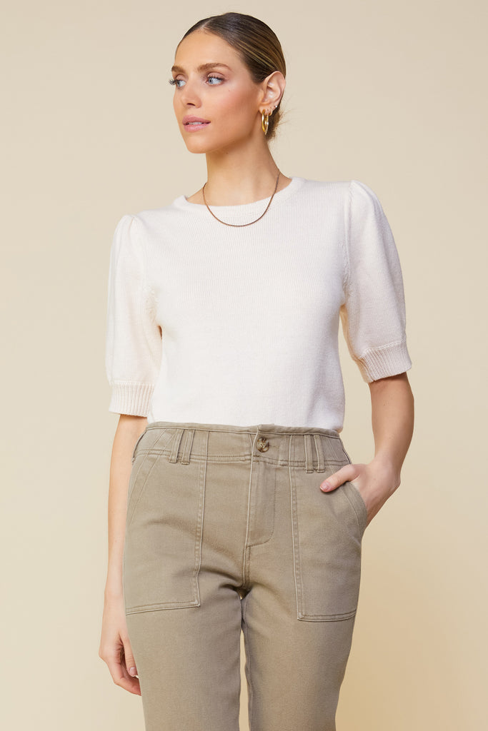 Recycled Yarn Short Sleeve Sweater