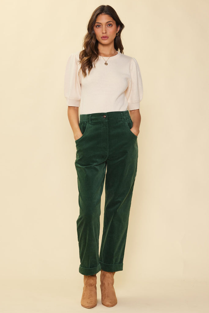 Cropped Corduroy Pants