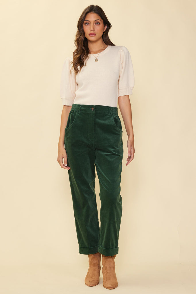 Cropped Corduroy Pants