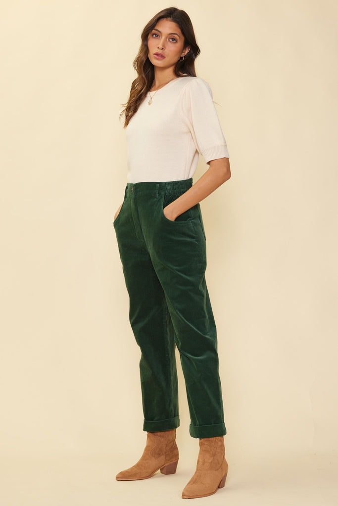 Cropped Corduroy Pants