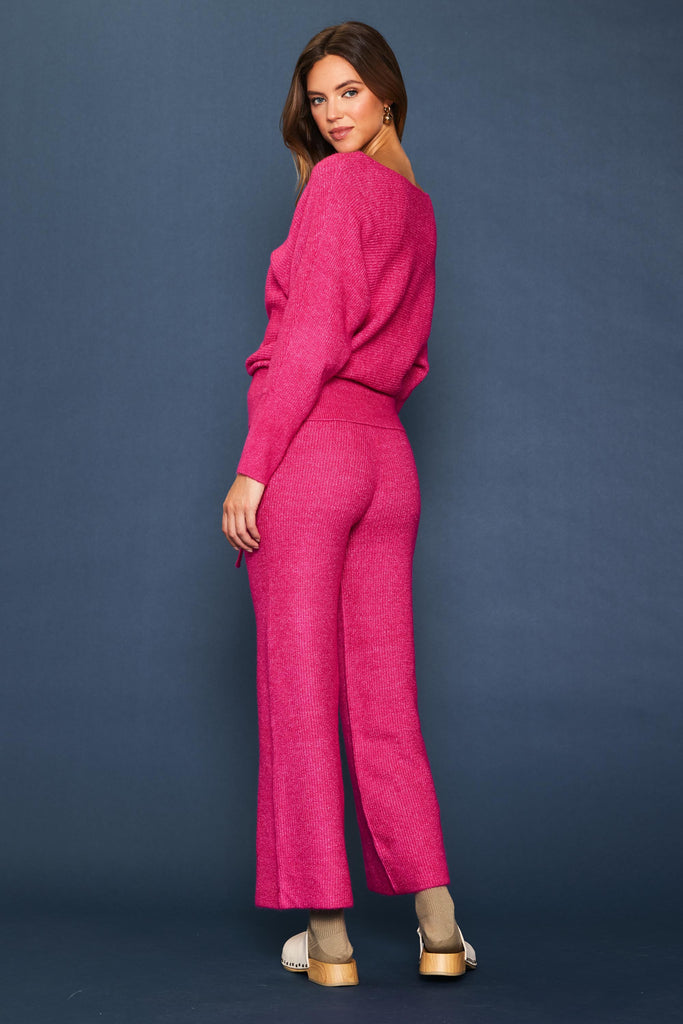 Boatneck Ribbed Knit Sweater