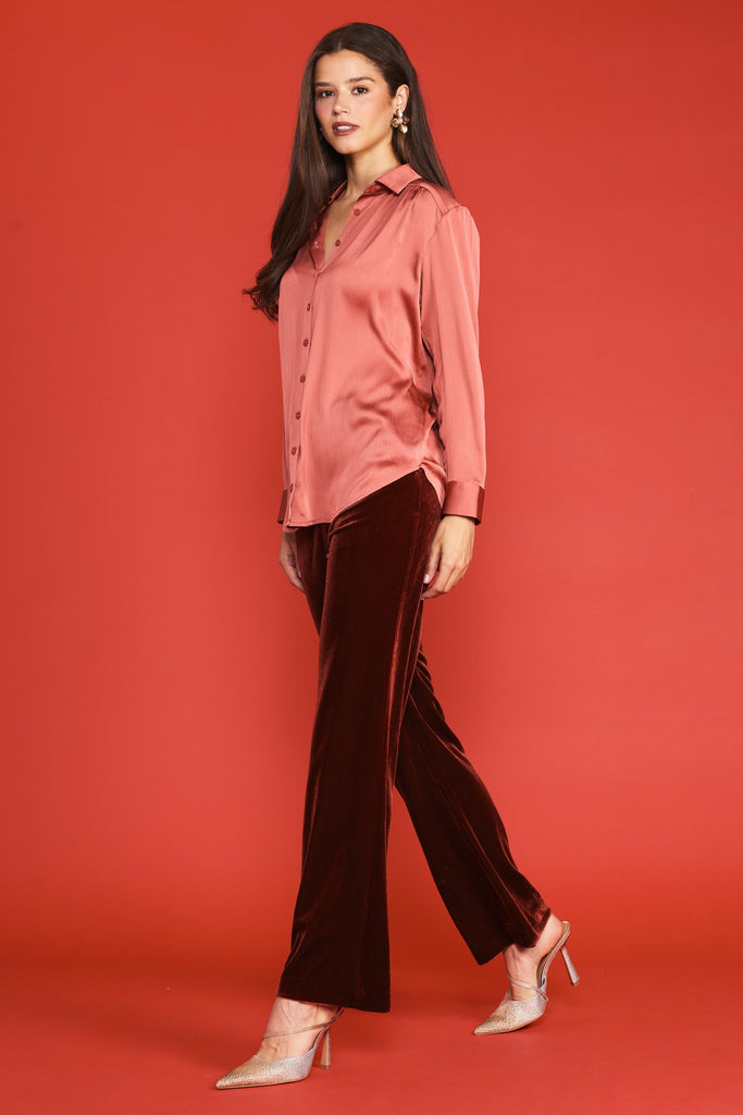 Recycled Crinkle Satin Buttondown