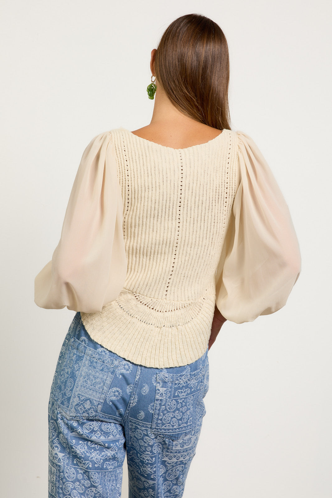 Whispering Skies 100% Linen Crop Top Blue