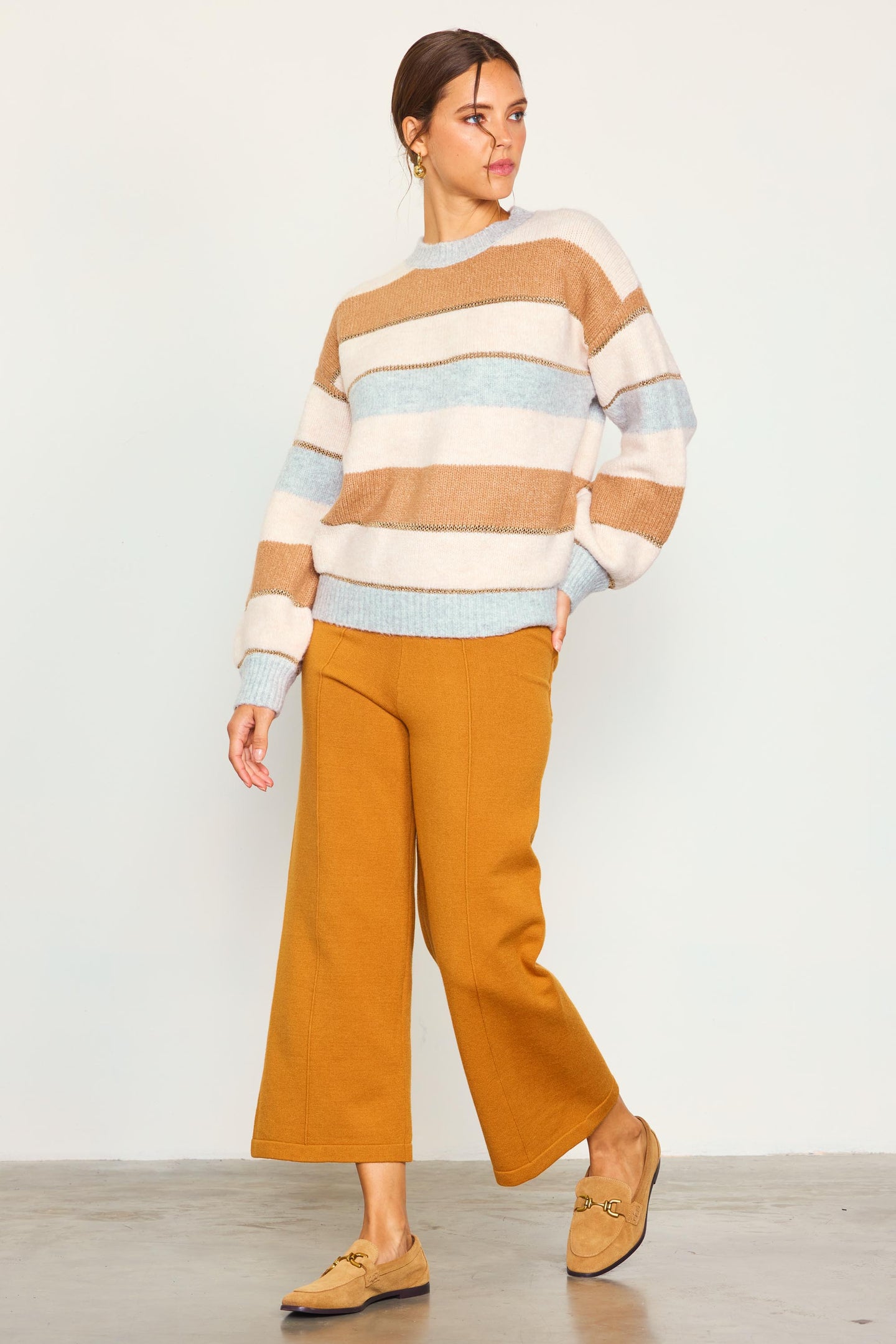 Lurex Stripe Oversized Sweater