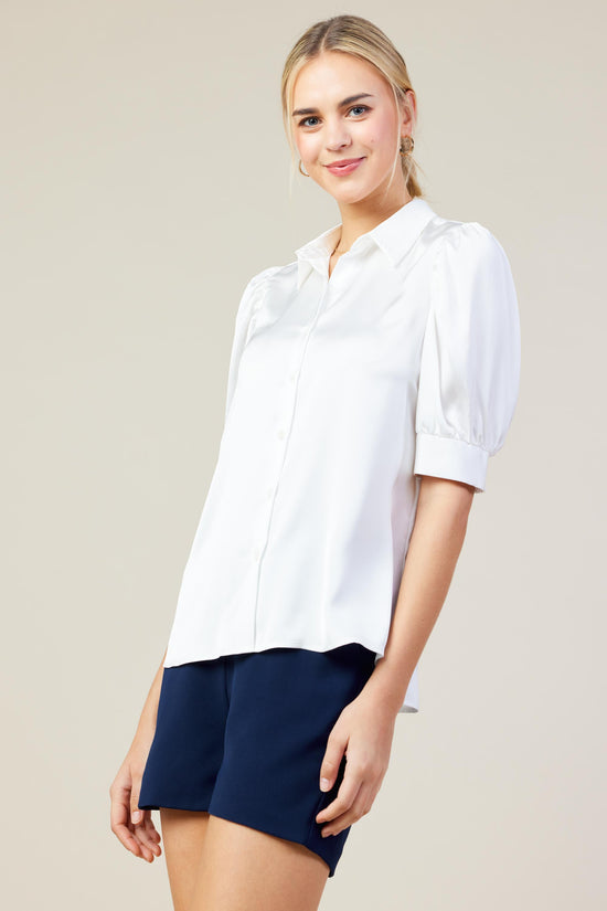 Recycled Shirred Sleeve Blouse