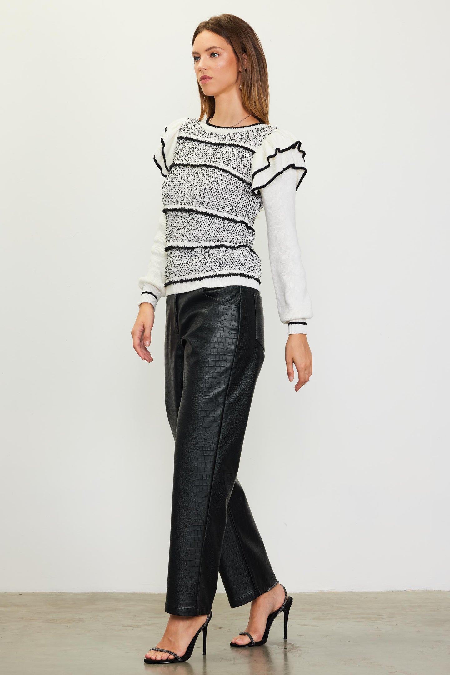 Long Sleeve Stripe Knit Sweater