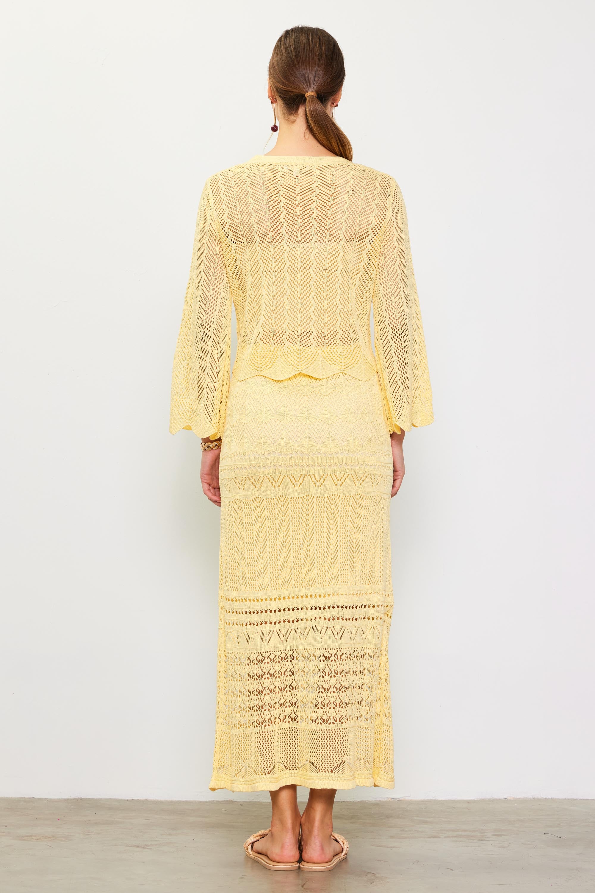 Open Knit Midi Skirt SKIES ARE BLUE