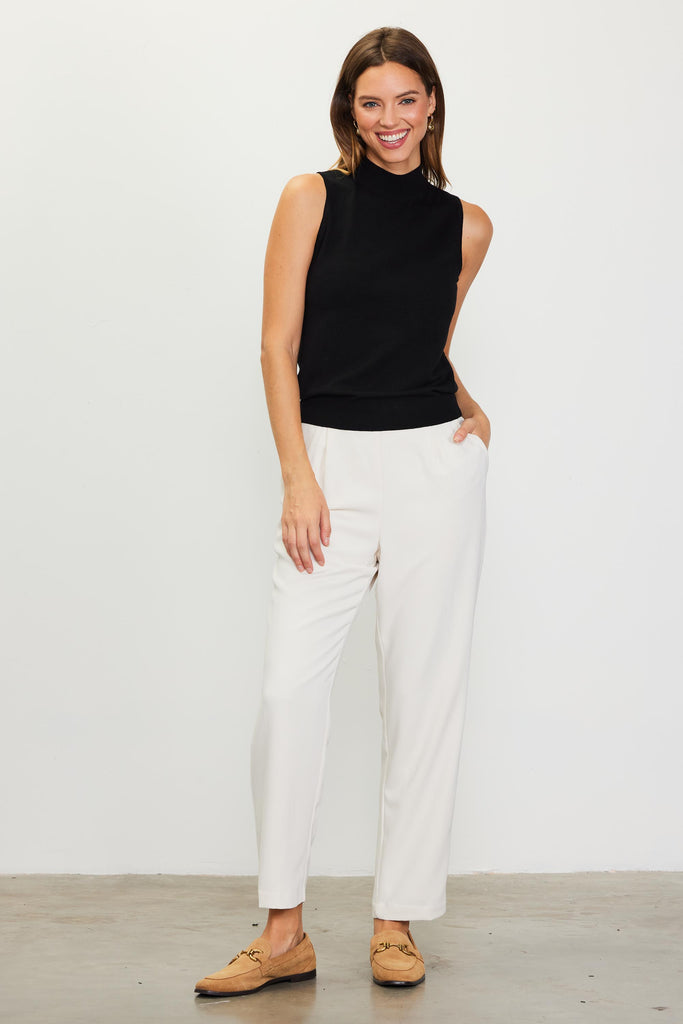 Sleeveless Mock Neck Knit Top