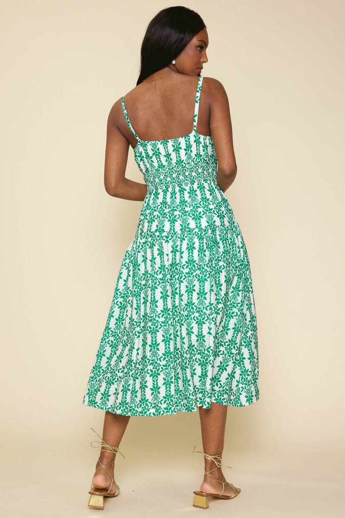 Floral Print Smocked Waist Dress