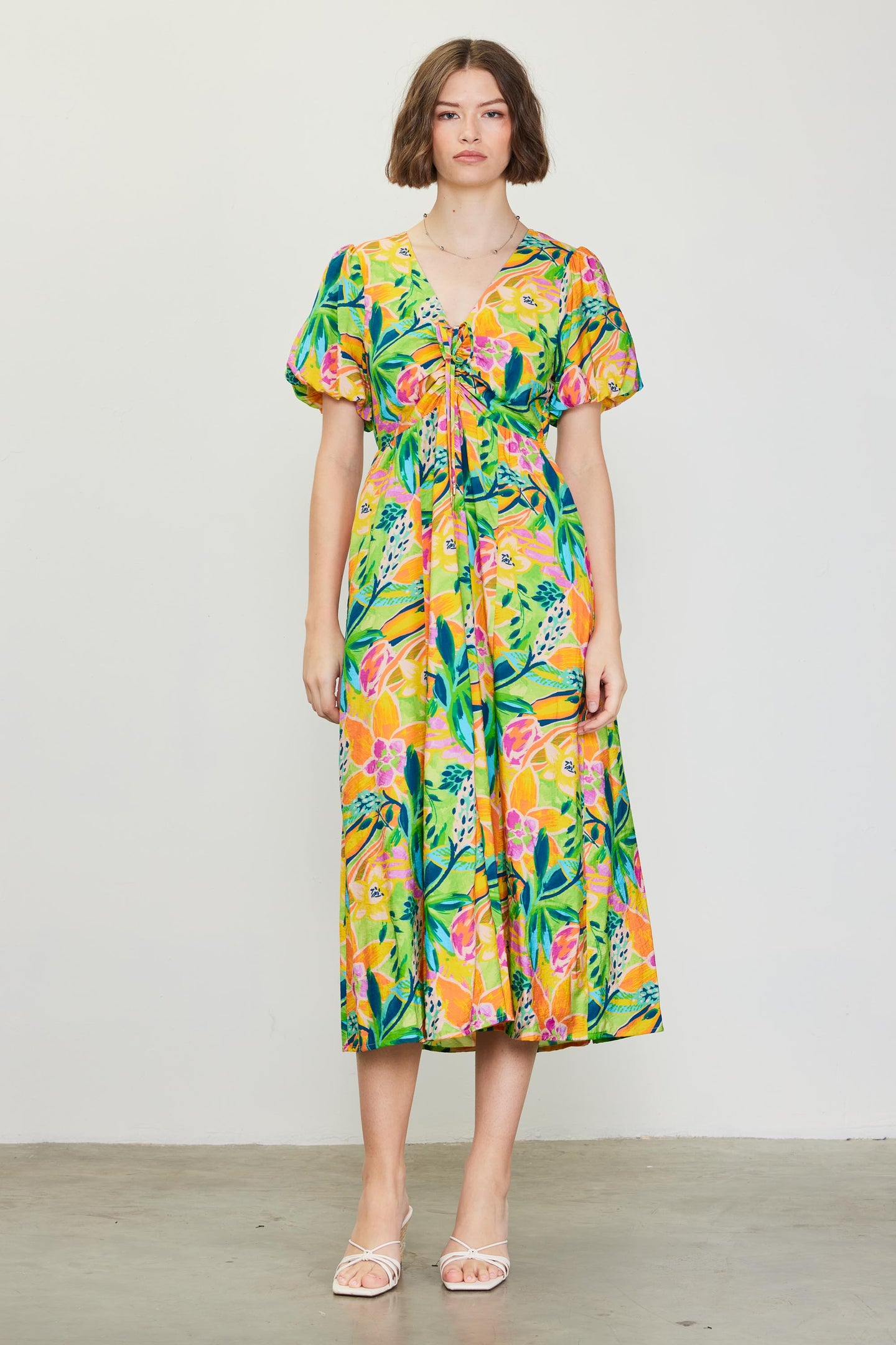 Celine Floral Print Midi Dress