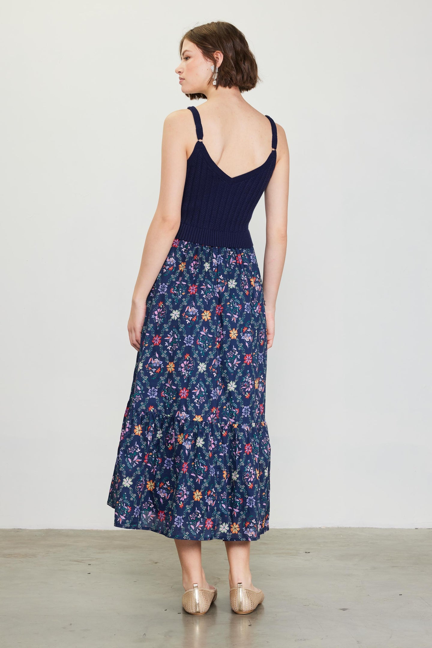 Amelia Floral Print Midi Dress