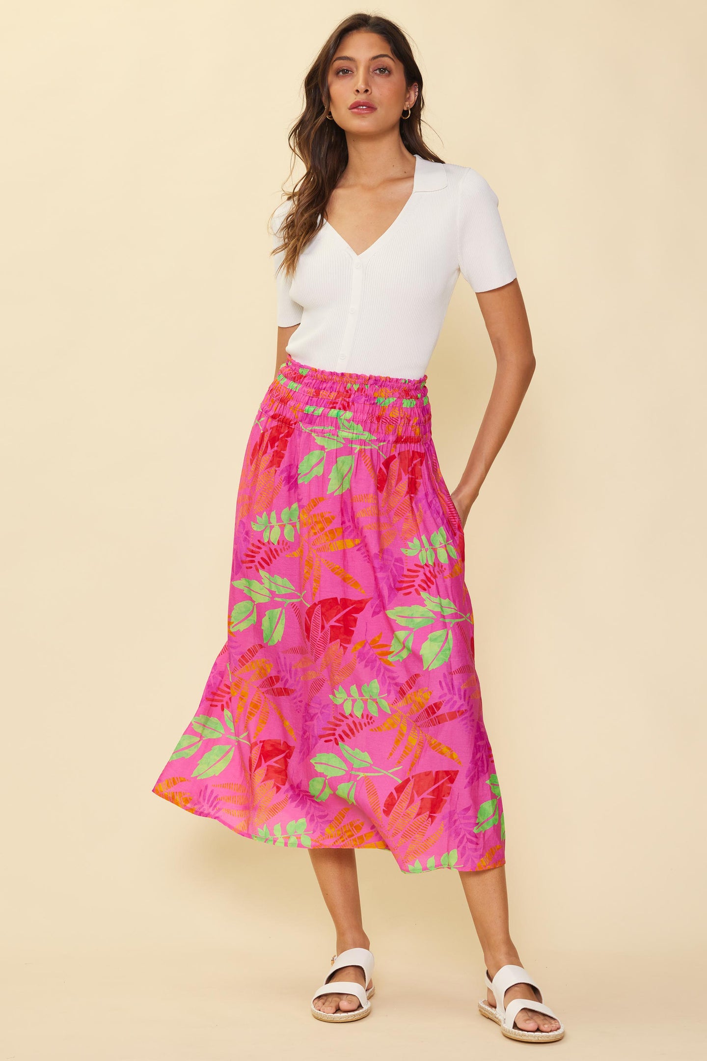 Tropical Print Skirt