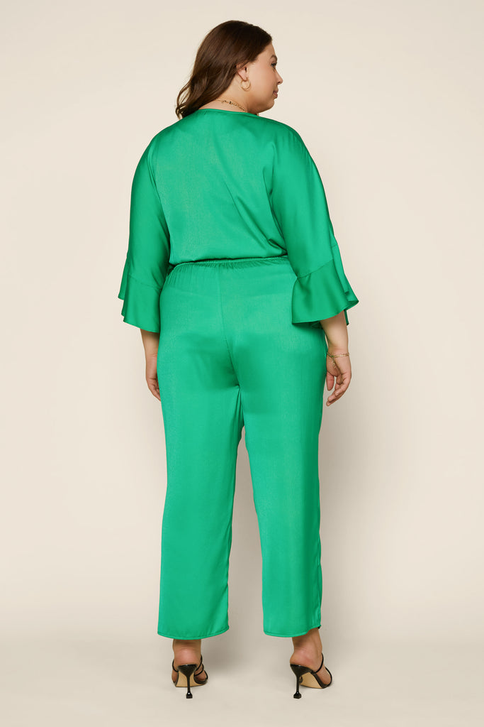 Plus Size - Satin Palazzo Pants