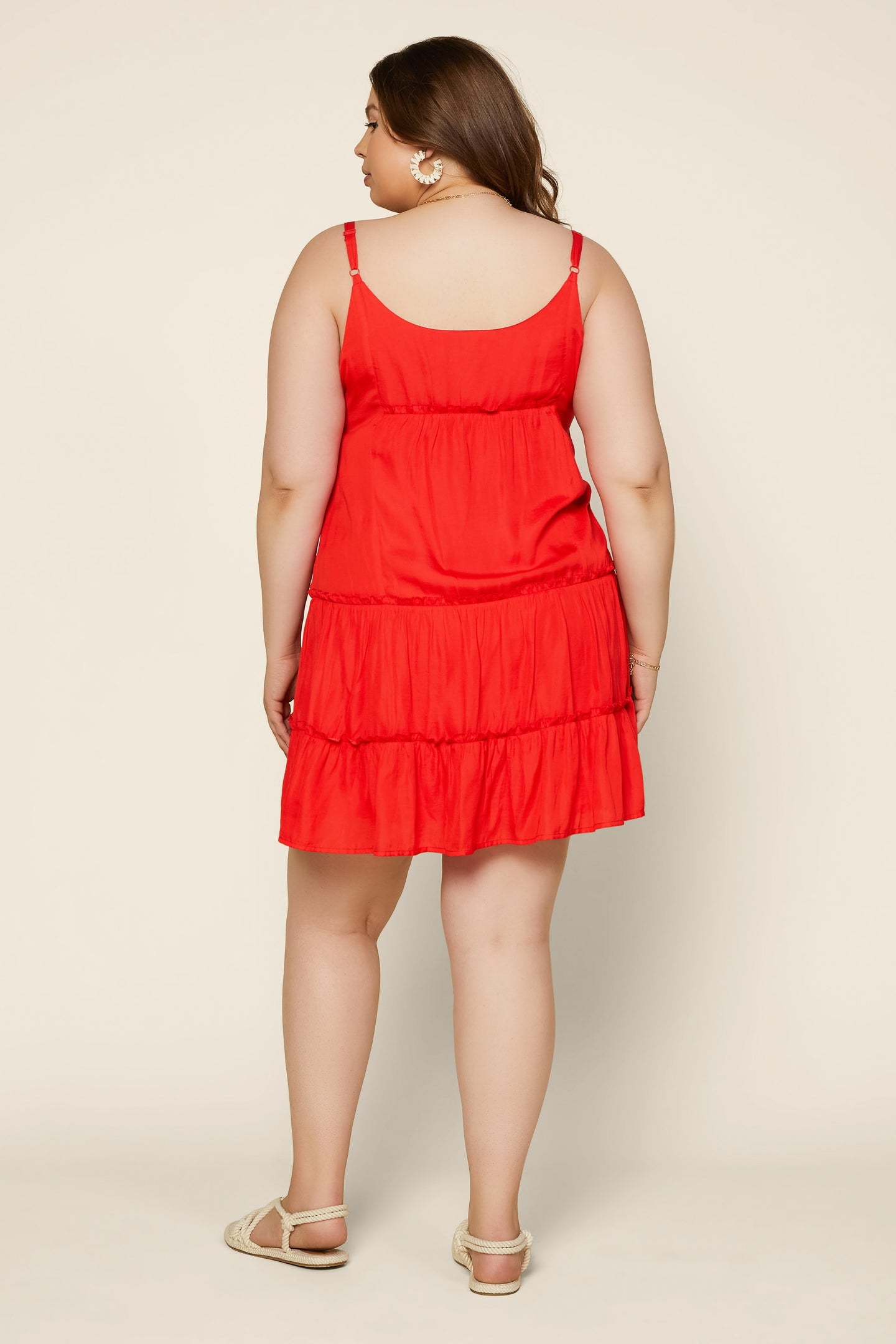 Plus Size - Ruffled Cami Mini Dress