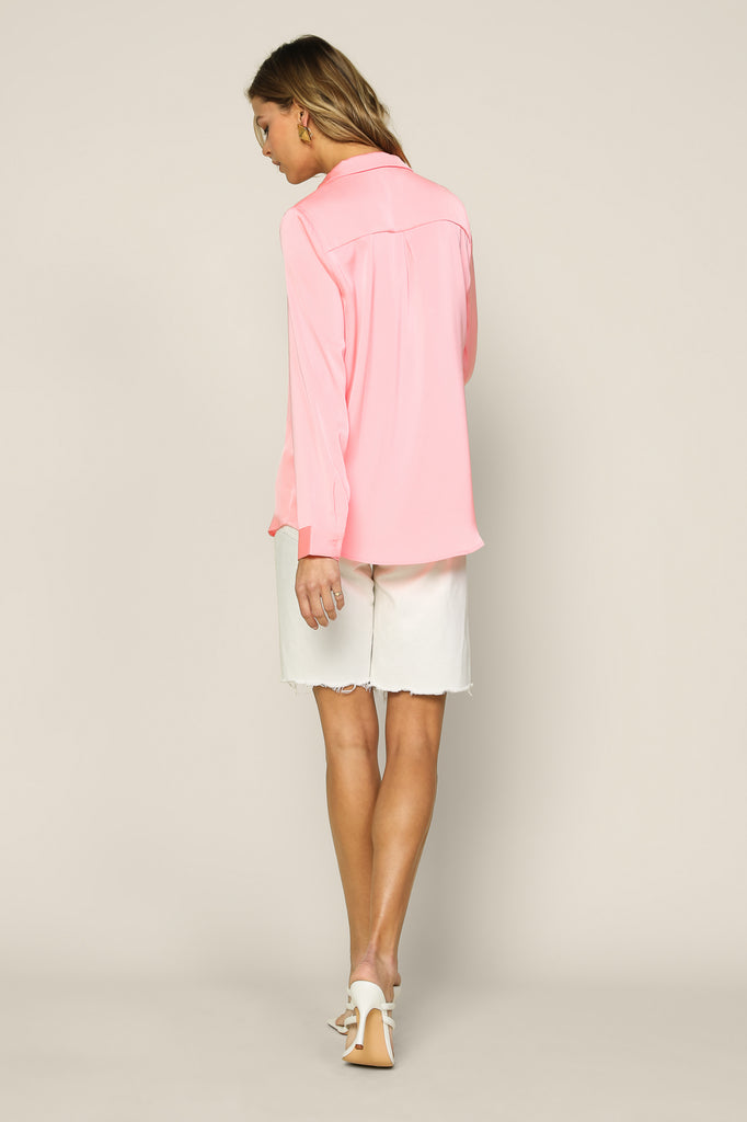 Satin Button Down Shirt