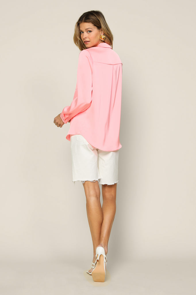 Satin Button Down Shirt