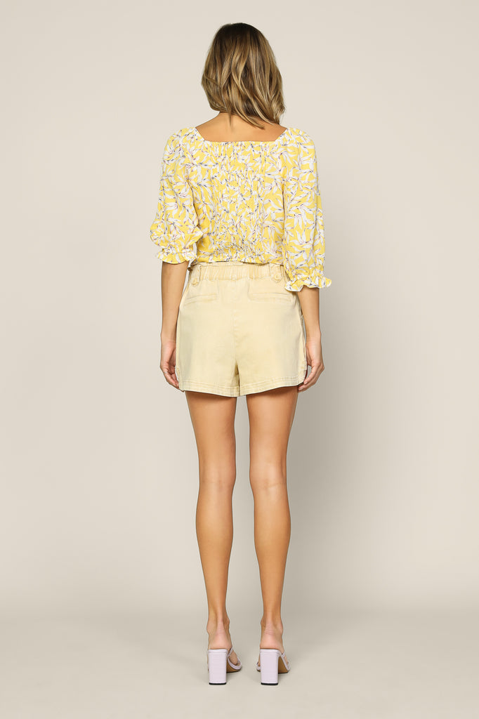 Paperbag Denim Shorts