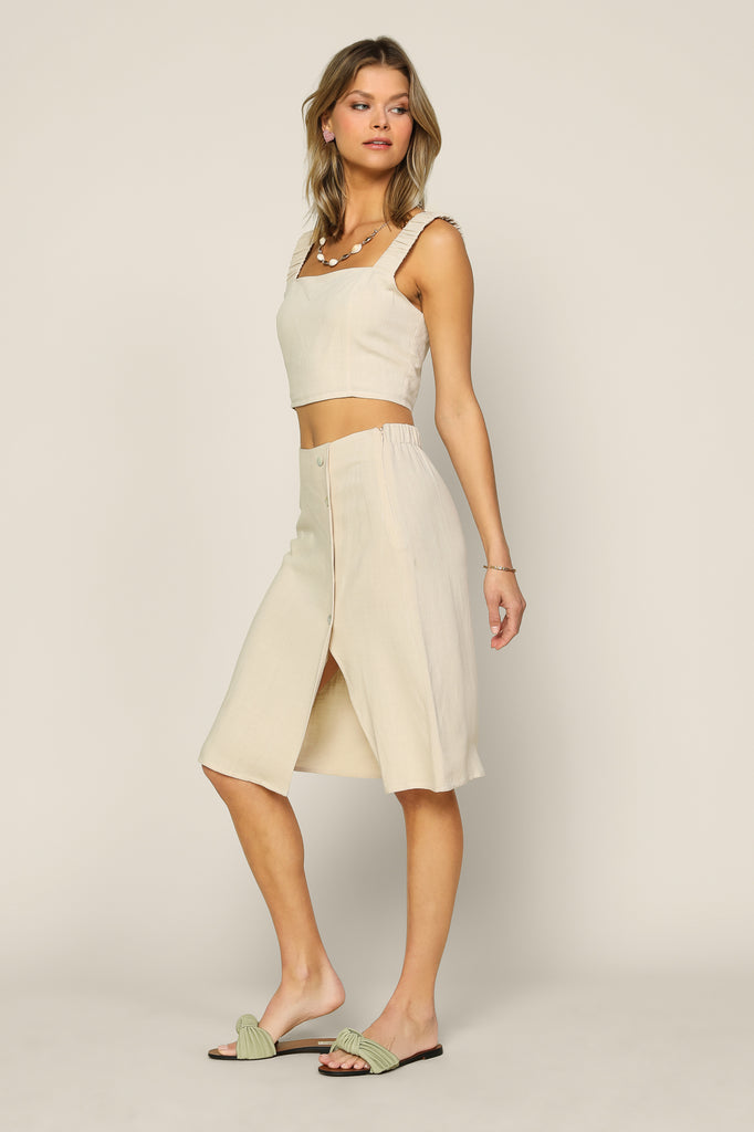 Button Down Midi Skirt
