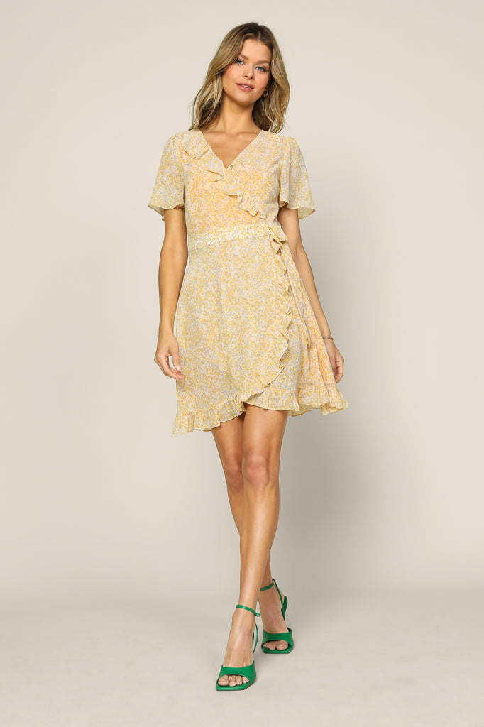 Floral Wrap Mini Dress