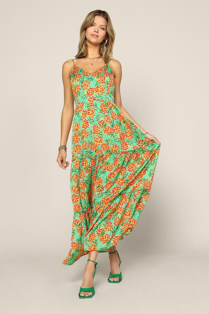 Tropical Print Maxi Dress