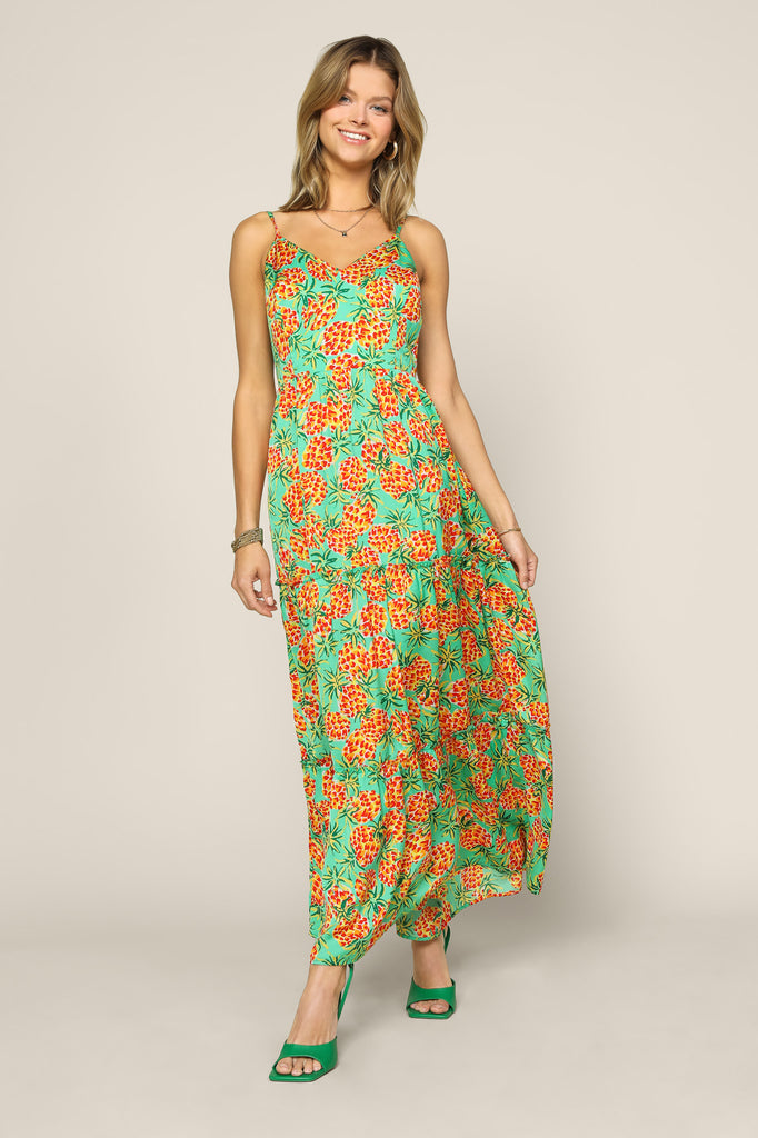 Tropical Print Maxi Dress