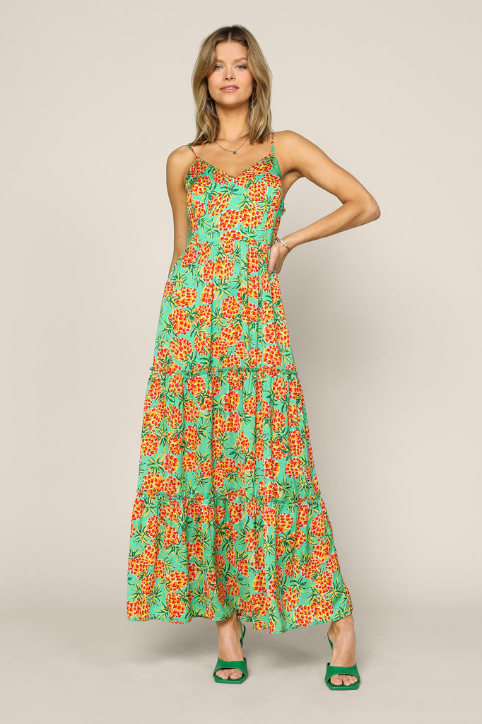 Tropical Print Maxi Dress