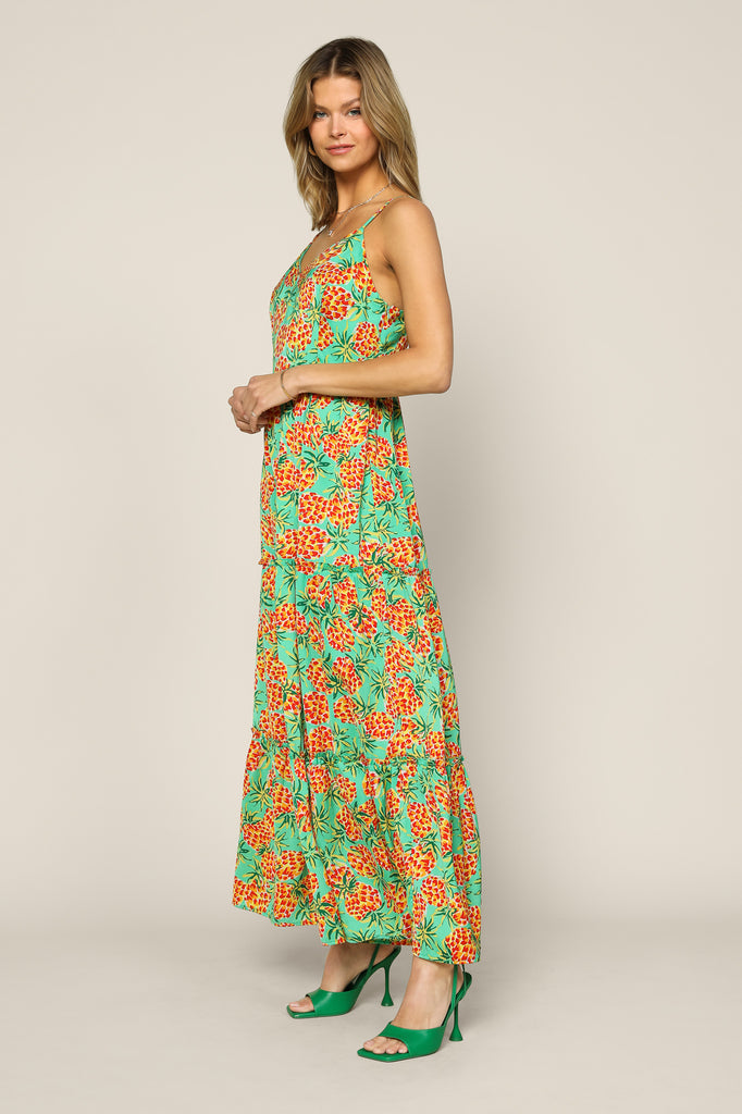 Tropical Print Maxi Dress